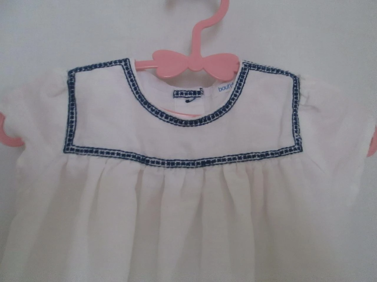 Robe blanche broderie bleue Bout'chou – photo 2